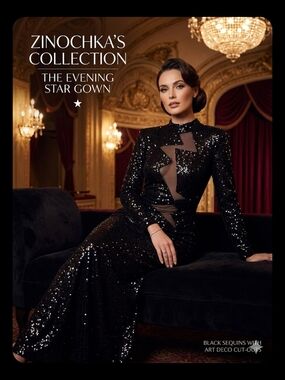 Elegant Black Sequin Gala Gown | Mesh Cutout | Size L 12-14 . Luxury